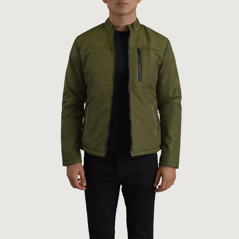 Elliot Vert Lightweight Veste en Cuir pour Homme