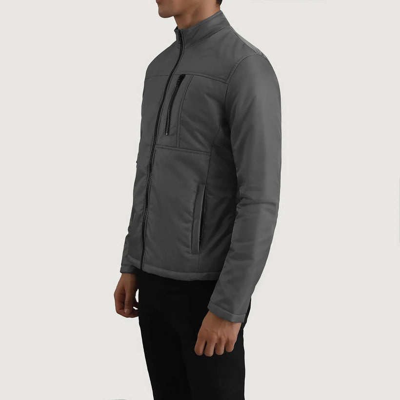 Elliot Gris Lightweight Veste en Cuir pour Homme