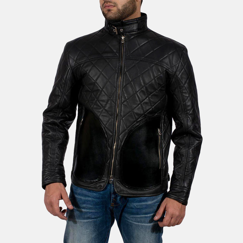 Equilibrium Noir Veste en Cuir pour Homme