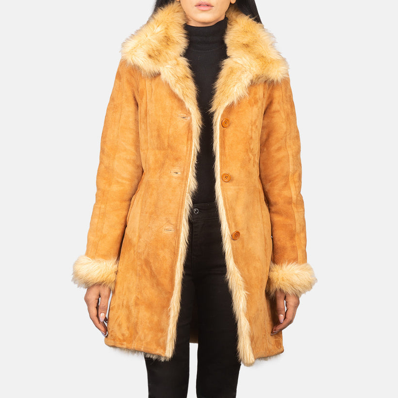 Erica Shearling Manteau en Cuir pour Femme