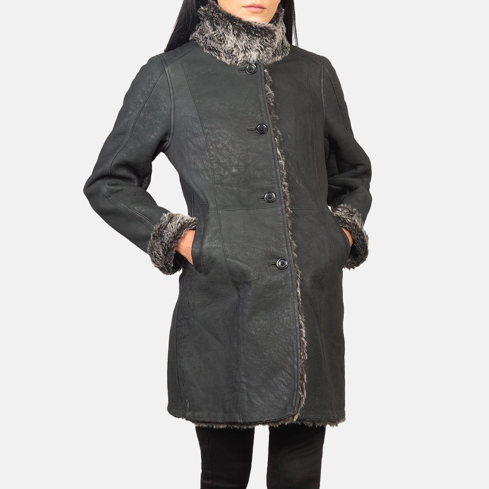 
Erica Shearling Manteau en Cuir pour Femme – alternate product view 6