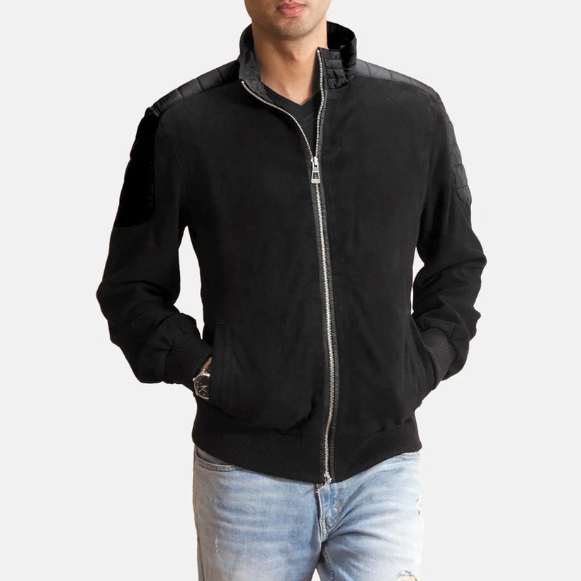 Ethan Hybrid Suede Blouson Bomber en Cuir pour Homme
