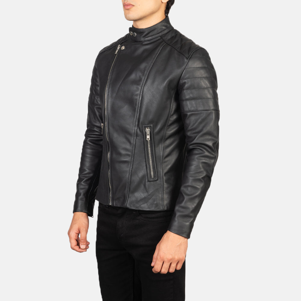 Mocha Brown Goatskin Suede Biker Jacket - Vue de dos avec coupe ajustée aux épaules &amp; ourlet soigné