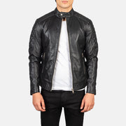 Men's Fernando Quilted Brown Suede Biker Jacket in Brown Goatskin Suede - Vue de face &amp; silhouette ajustée | Acheter en ligne