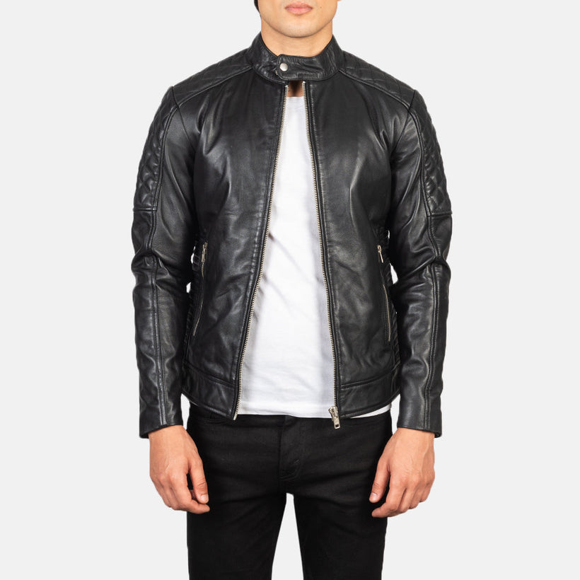 Fernando Matelassé Veste Motard en Cuir pour Homme