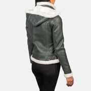 Fiona Hooded Veste en Peau Lainée pour Femme – Vue produit alternative 5