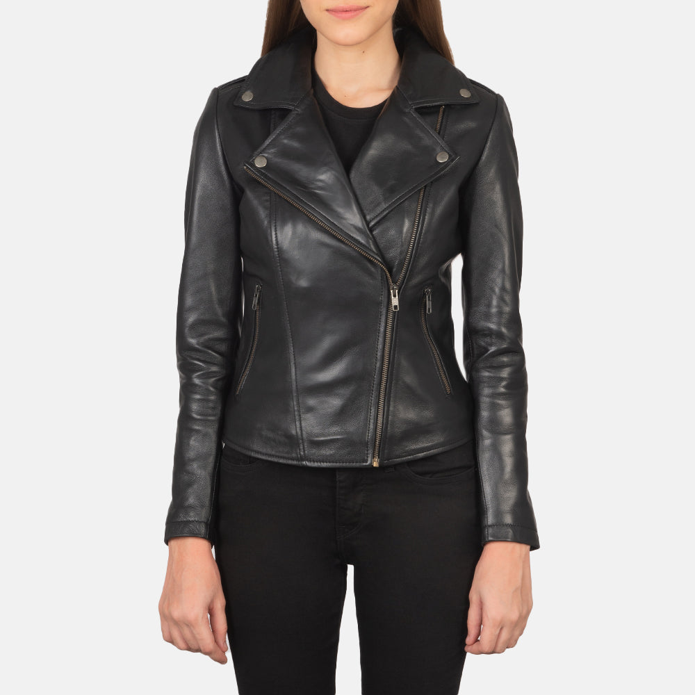 Flashback Veste Motard en Cuir pour Femme – Vue produit alternative 1