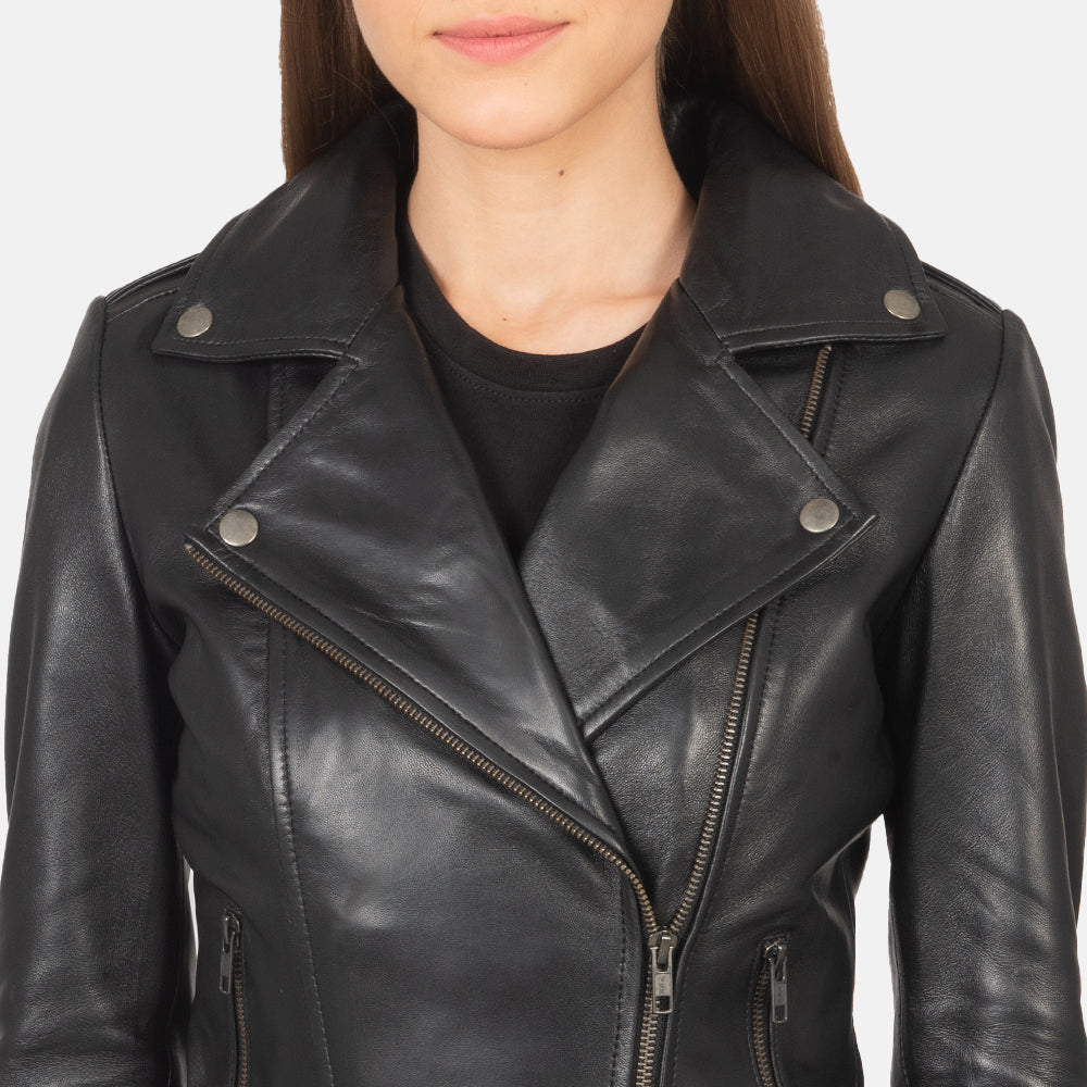 Flashback Veste Motard en Cuir pour Femme – Vue produit alternative 4