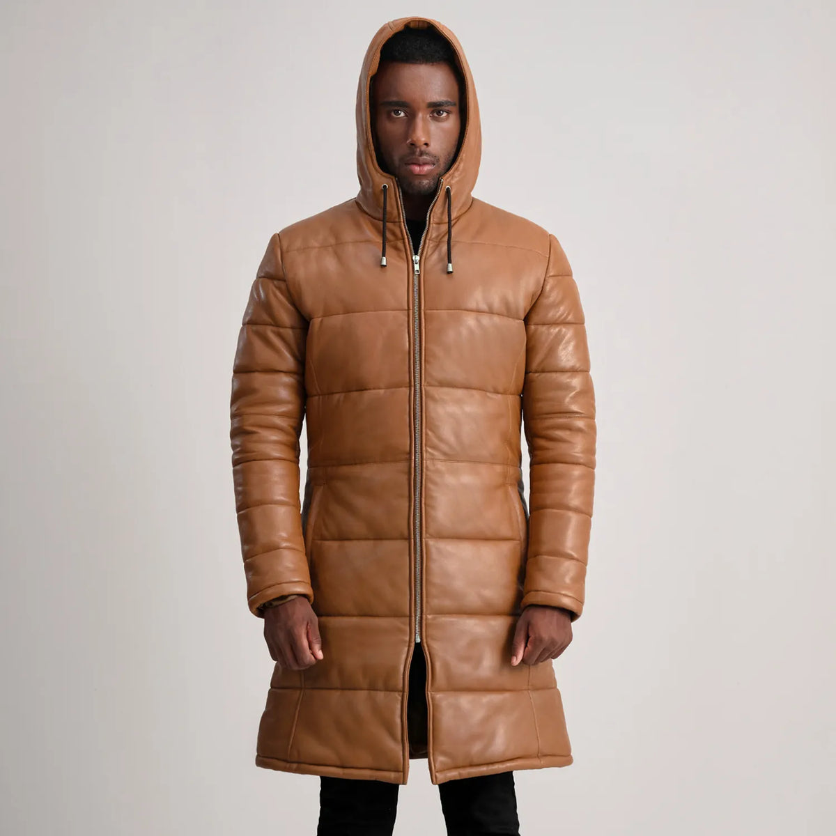 
Floyd Manteau en Cuir Camel Puffer Veste en Cuir pour Homme – alternate product view 4
