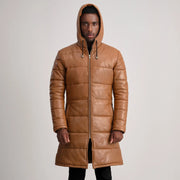 
Floyd Manteau en Cuir Camel Puffer Veste en Cuir pour Homme – alternate product view 4