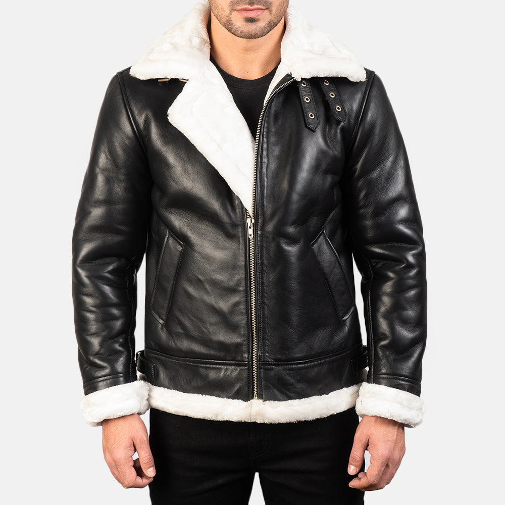 
Francis B-3 Noir Blouson Bombardier en Cuir pour Homme – alternate product view 1