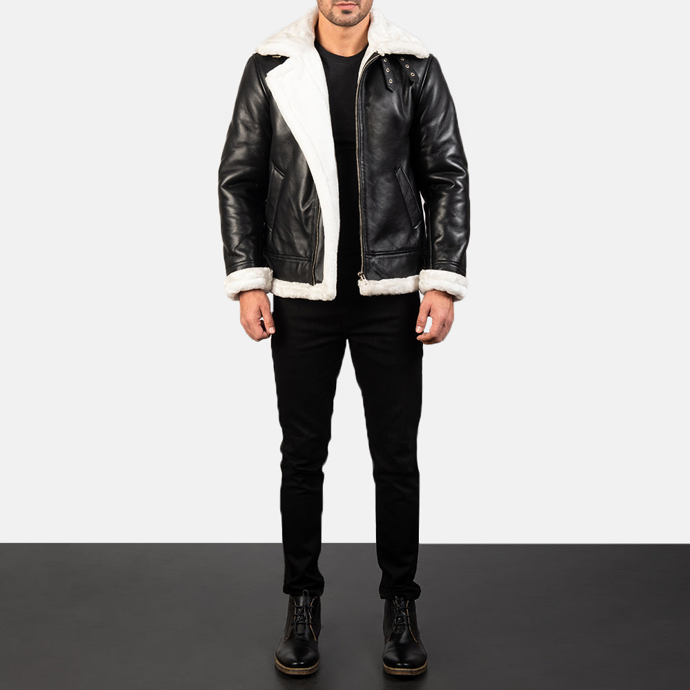 
Francis B-3 Noir Blouson Bombardier en Cuir pour Homme – alternate product view 3