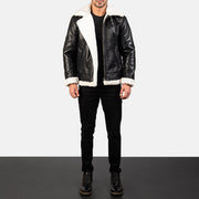 
Francis B-3 Noir Blouson Bombardier en Cuir pour Homme – alternate product view 3