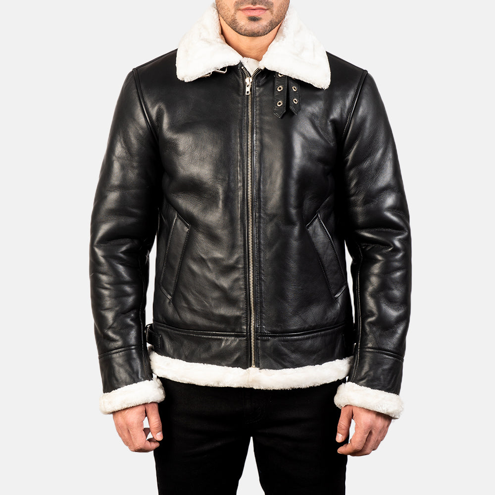 
Francis B-3 Noir Blouson Bombardier en Cuir pour Homme – alternate product view 4