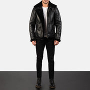 
Francis B-3 Noir Blouson Bombardier en Cuir pour Homme – alternate product view 3