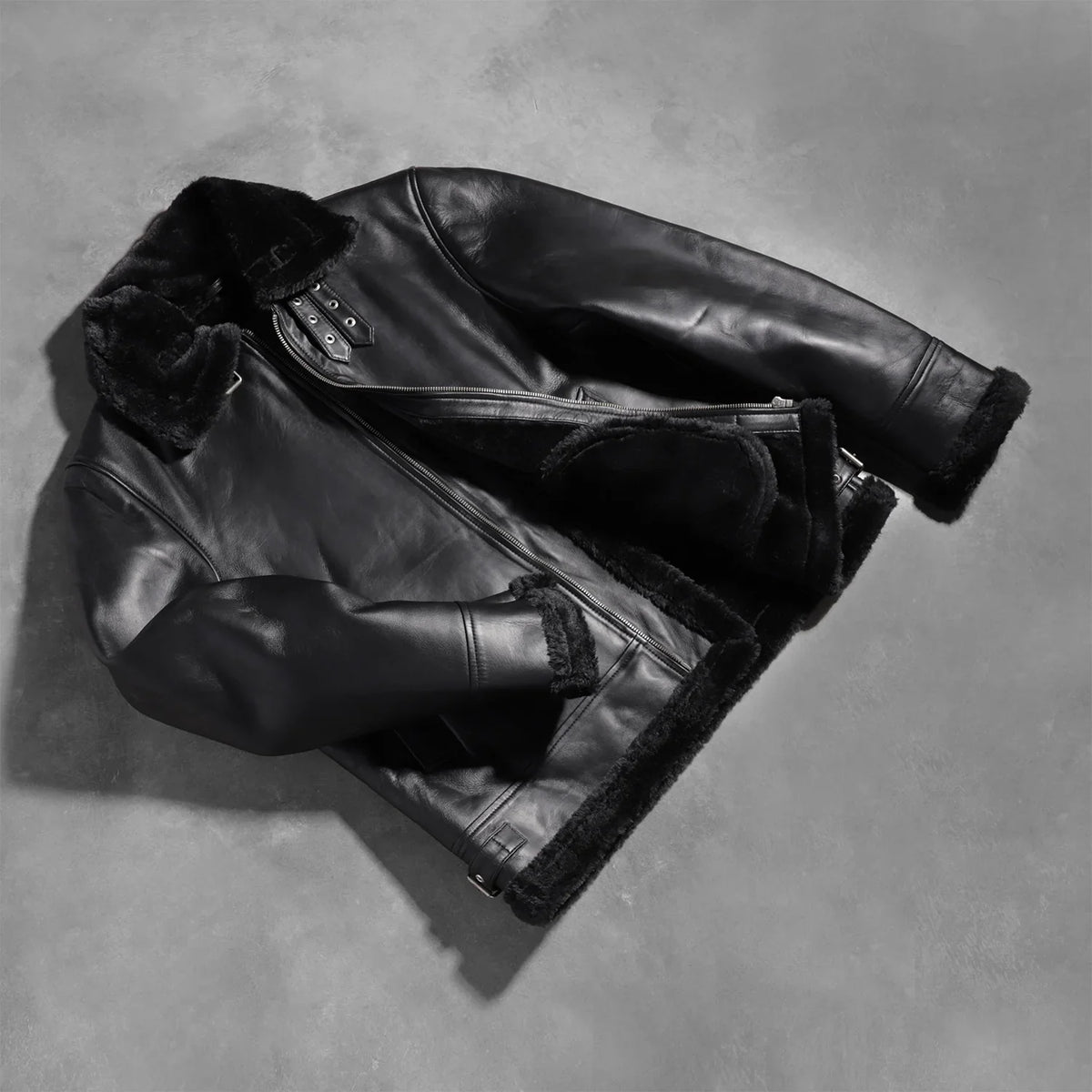 
Francis B-3 Noir Blouson Bombardier en Cuir pour Homme – alternate product view 8