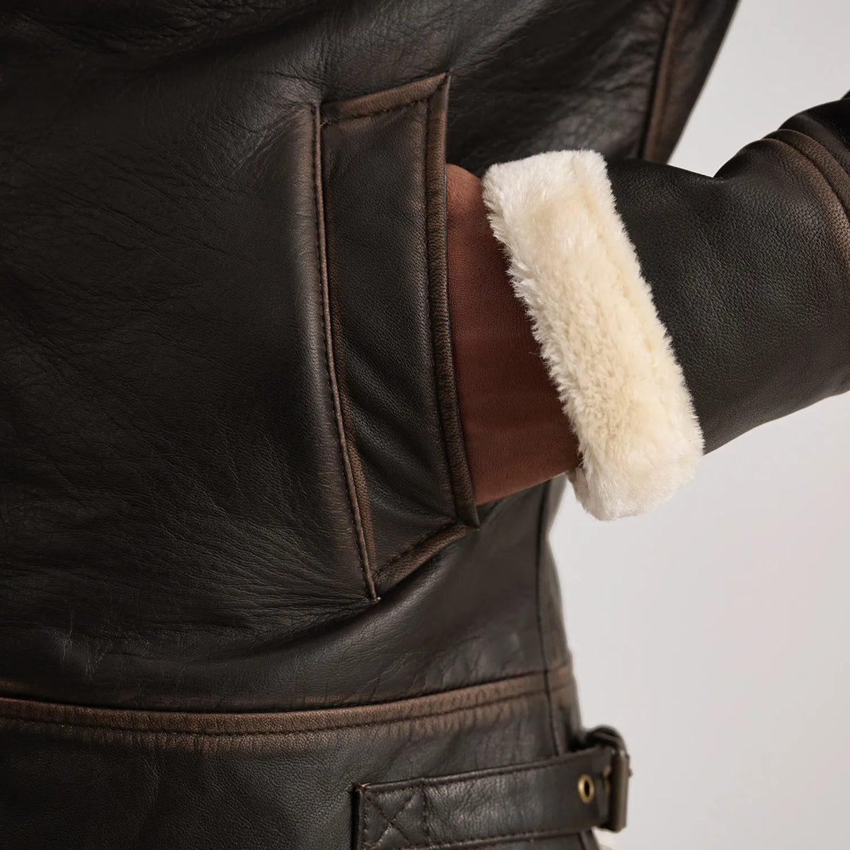 
Francis B-3 Noir Blouson Bombardier en Cuir pour Homme – alternate product view 6