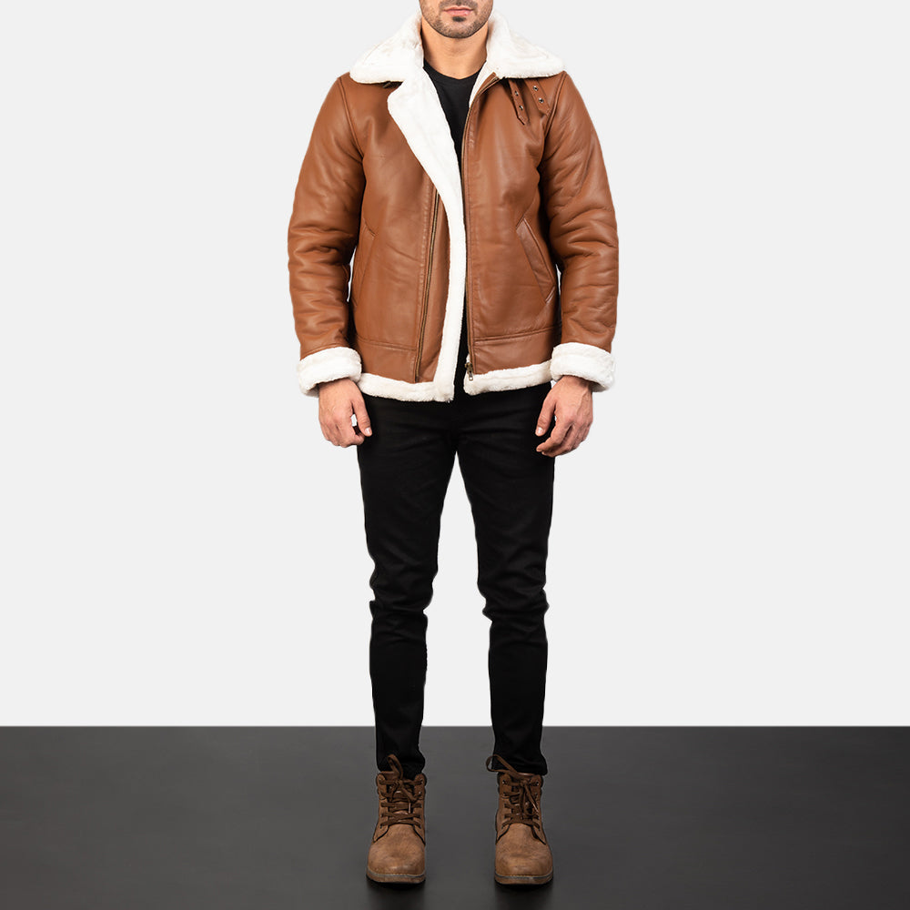 
Francis B-3 Noir Blouson Bombardier en Cuir pour Homme – alternate product view 3
