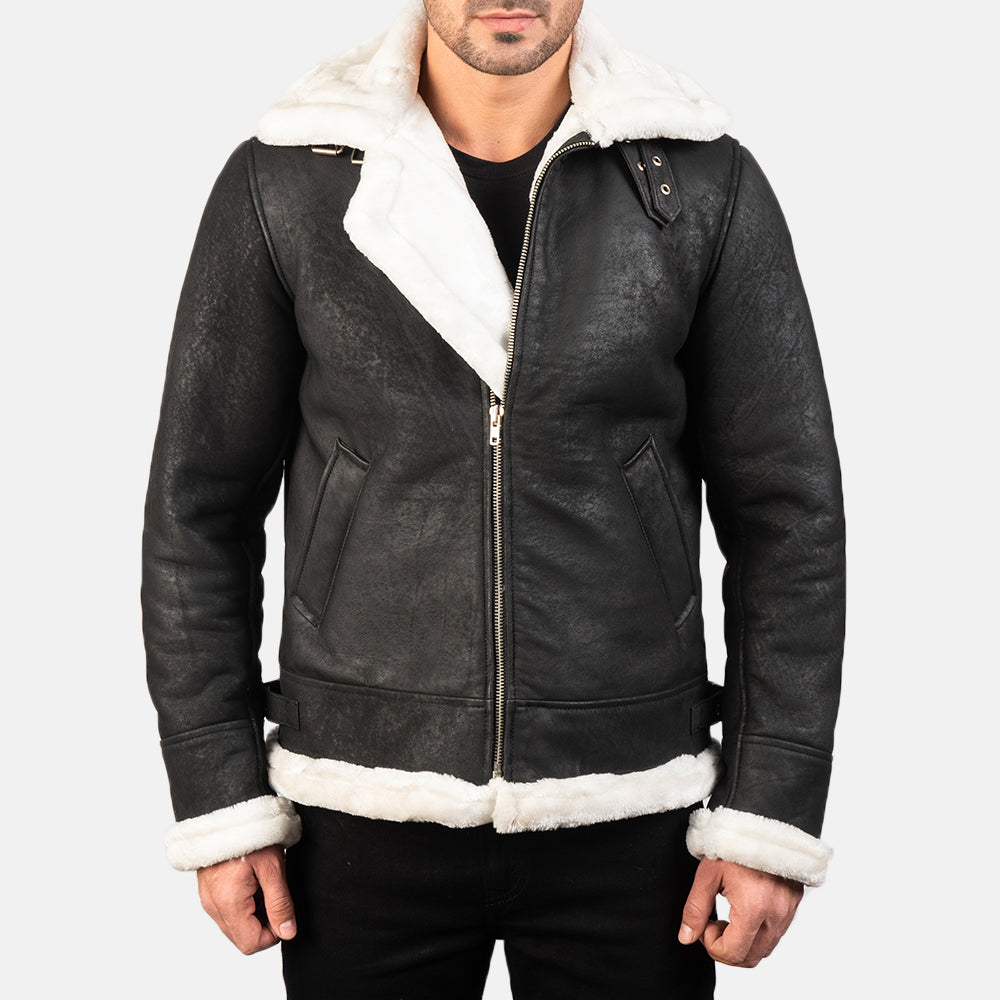 
Francis B-3 Noir Blouson Bombardier en Cuir pour Homme – alternate product view 1