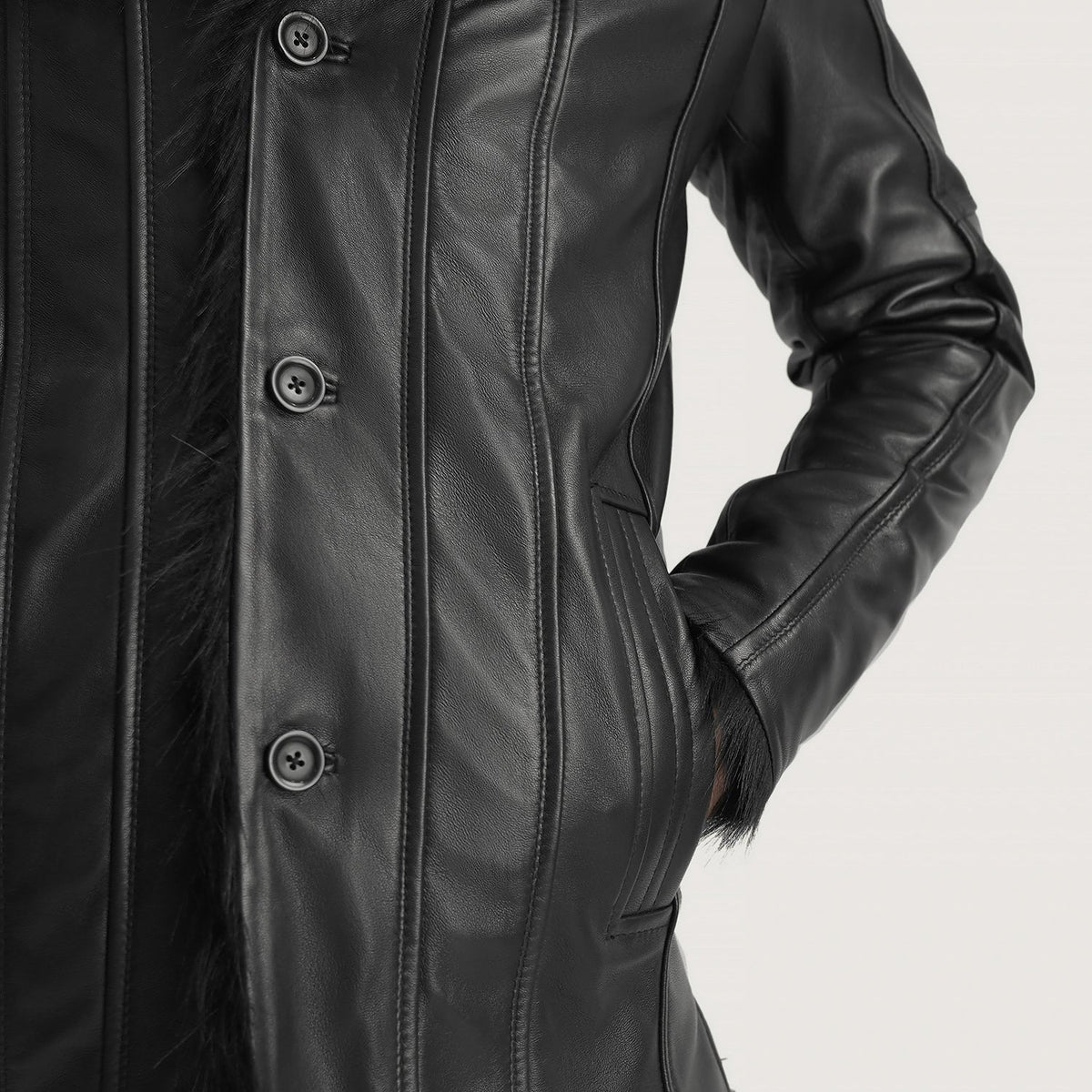 Vue intérieure Showing Faux Fur Lined (Torso) &amp; Deux poches intérieures