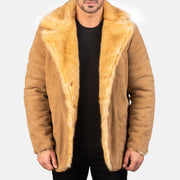 Beige Goatskin suede Jacket - Vue de dos avec coupe ajustée aux épaules &amp; ourlet soigné