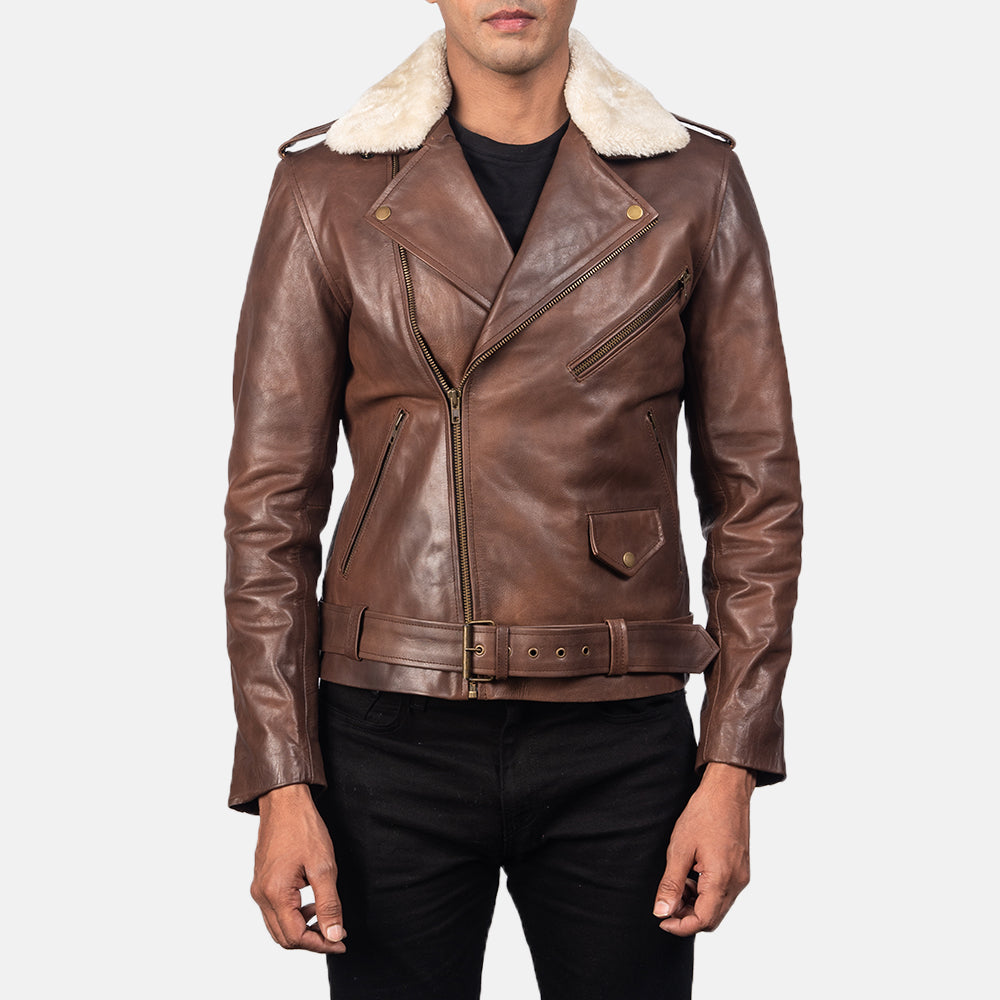 Furton Veste Motard en Cuir pour Homme – Vue produit alternative 3