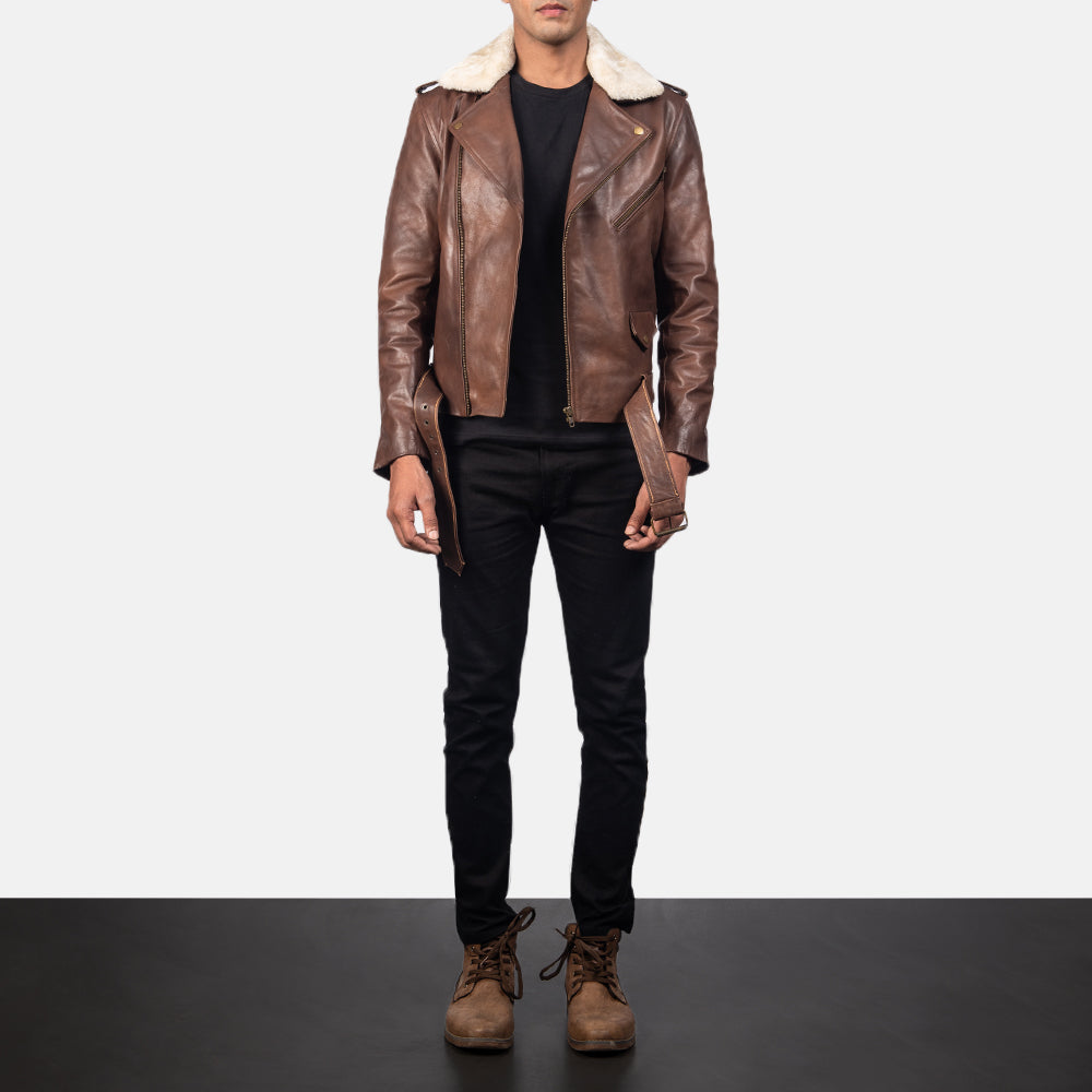 Furton Veste Motard en Cuir pour Homme – Vue produit alternative 4