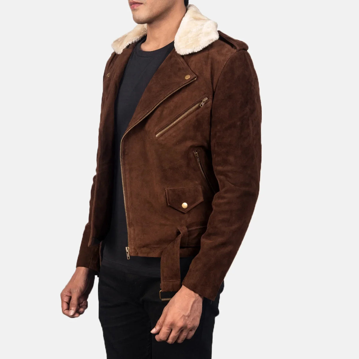 Furton Veste Motard en Cuir pour Homme – Vue produit alternative 2