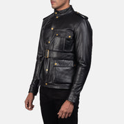 Black Cowhide leather Jacket - Vue de dos avec coupe ajustée aux épaules &amp; ourlet soigné