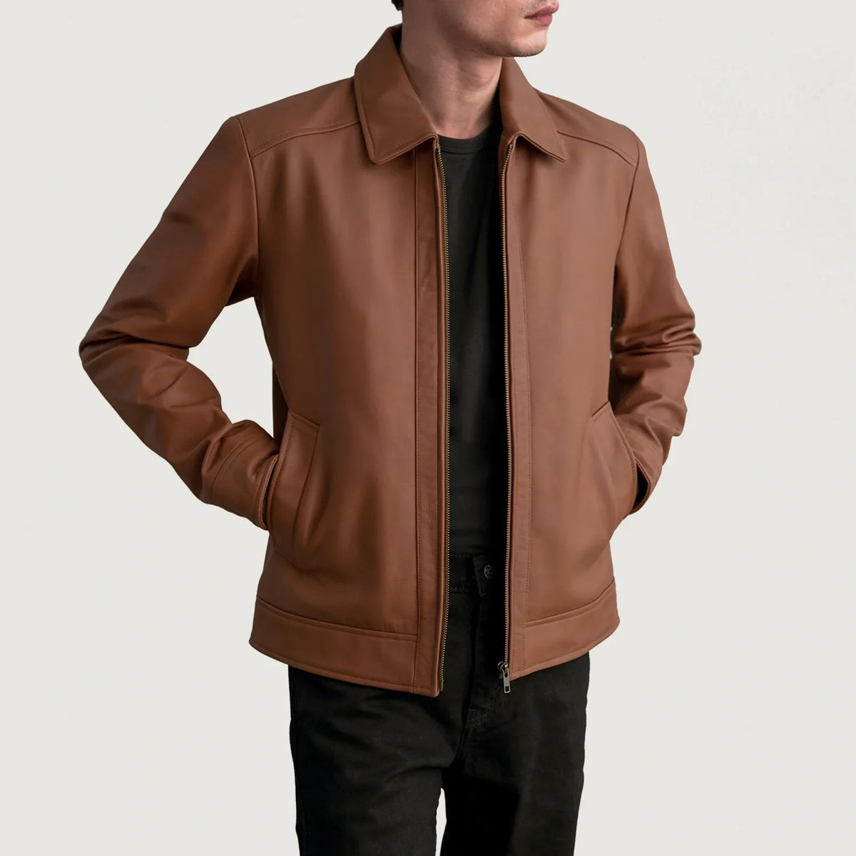 Inferno Leather Brown Jacket – Vue produit alternative 1