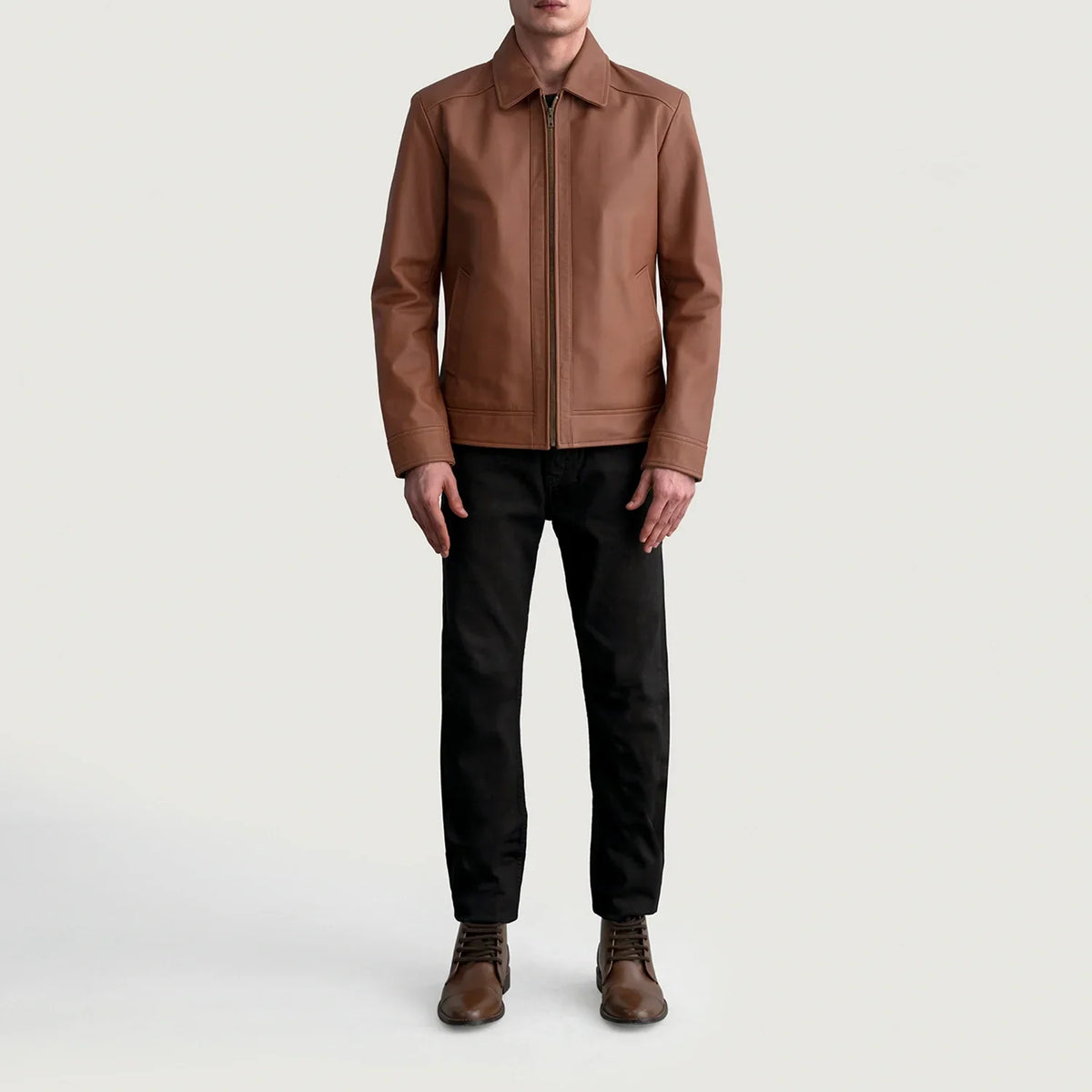 Inferno Leather Brown Jacket – Vue produit alternative 4