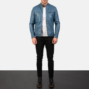 Ionic Veste Motard en Cuir pour Homme – Vue produit alternative 3