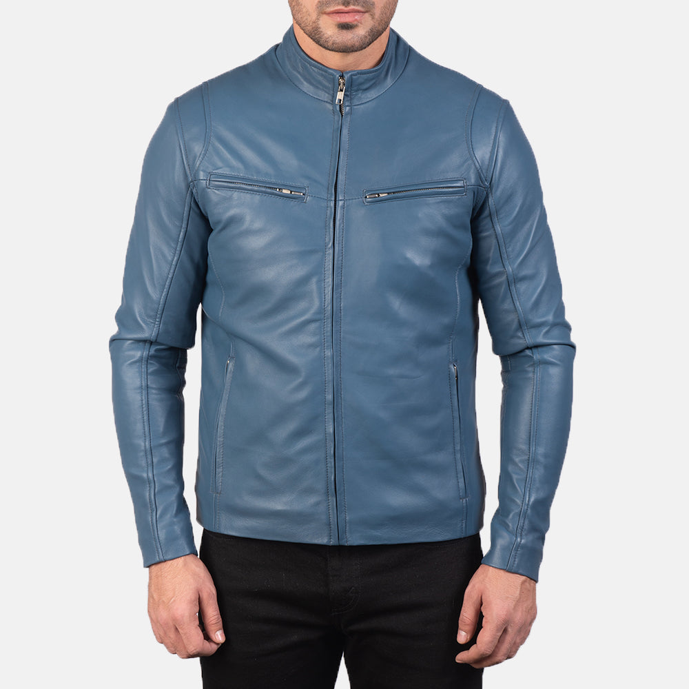 Ionic Veste Motard en Cuir pour Homme – Vue produit alternative 4