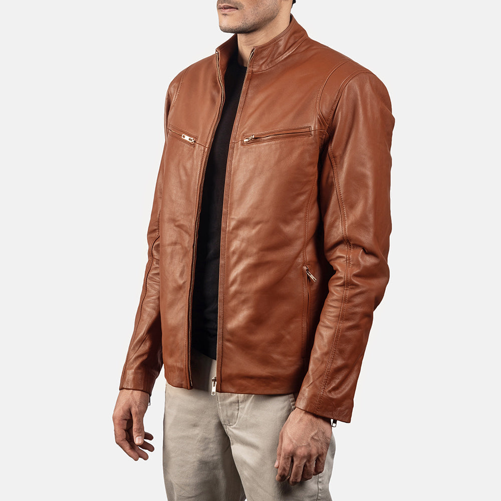 Ionic Veste Motard en Cuir pour Homme – Vue produit alternative 2