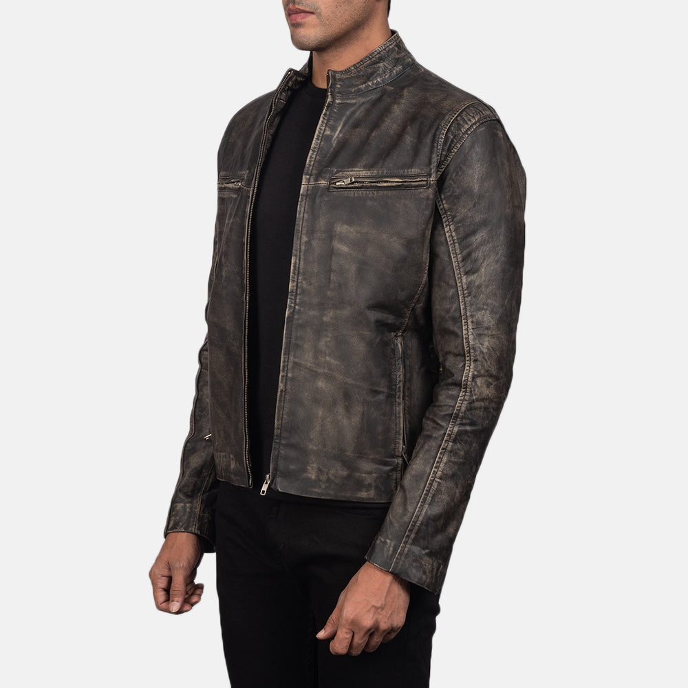 Ionic Veste Motard en Cuir pour Homme – Vue produit alternative 2