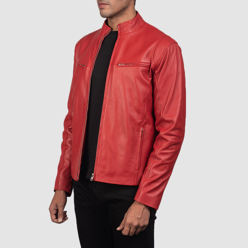 Ionic Veste Motard en Cuir pour Homme – Vue produit alternative 2