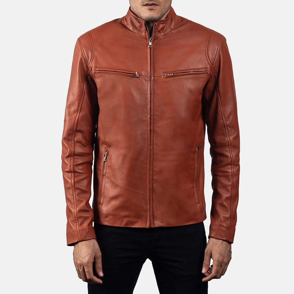 Ionic Veste Motard en Cuir pour Homme – Vue produit alternative 1