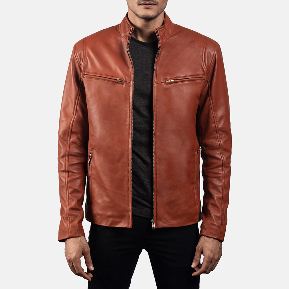 Ionic Veste Motard en Cuir pour Homme – Vue produit alternative 4