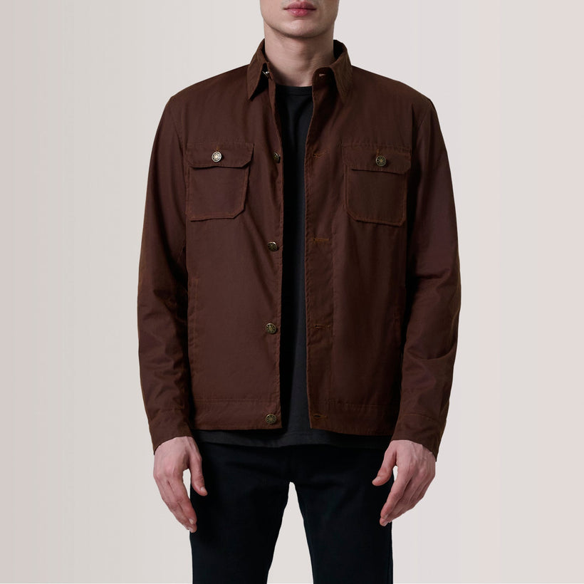 Irwin Marron Waxed Canvas Field Veste en Cuir pour Homme