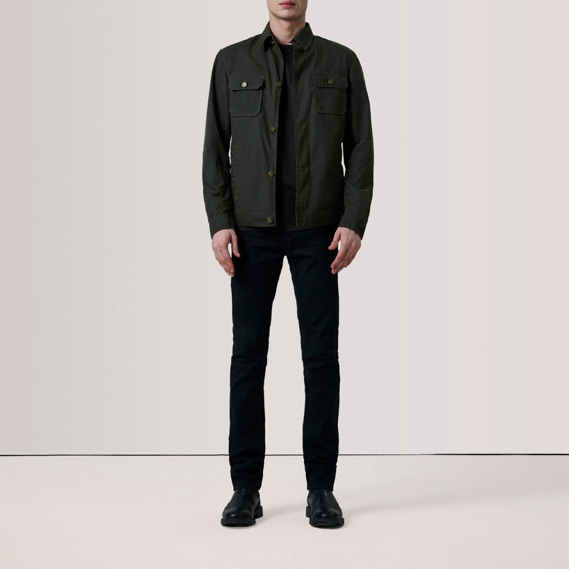 Irwin Olive Waxed Canvas Field Veste en Cuir pour Homme