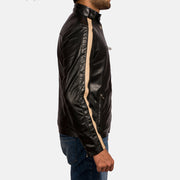 Authentic Sheepskin Leather with Semi-aniline Finish Grain Texture &amp; Heavy-Duty Seam Stitching Detail