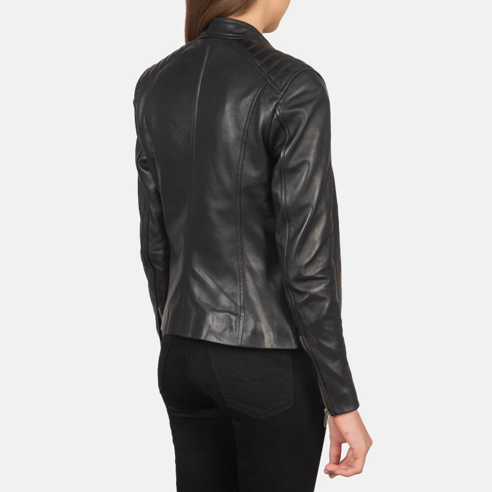 Kelsee Veste Motard en Cuir pour Femme – Vue produit alternative 5