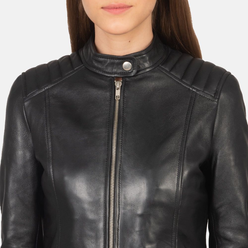 Kelsee Veste Motard en Cuir pour Femme – Vue produit alternative 6