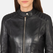 Kelsee Veste Motard en Cuir pour Femme – Vue produit alternative 6