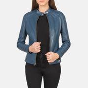 Kelsee Veste Motard en Cuir pour Femme – Vue produit alternative 1