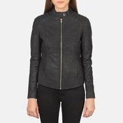 Kelsee Veste Motard en Cuir pour Femme – Vue produit alternative 4