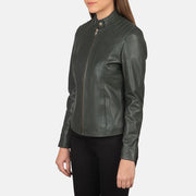Kelsee Veste Motard en Cuir pour Femme – Vue produit alternative 2