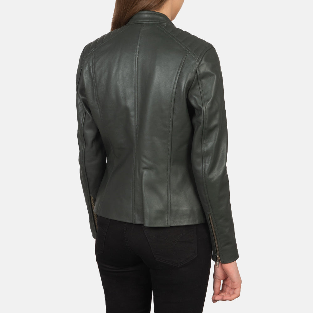 Kelsee Veste Motard en Cuir pour Femme – Vue produit alternative 5
