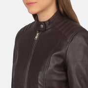Kelsee Veste Motard en Cuir pour Femme – Vue produit alternative 6