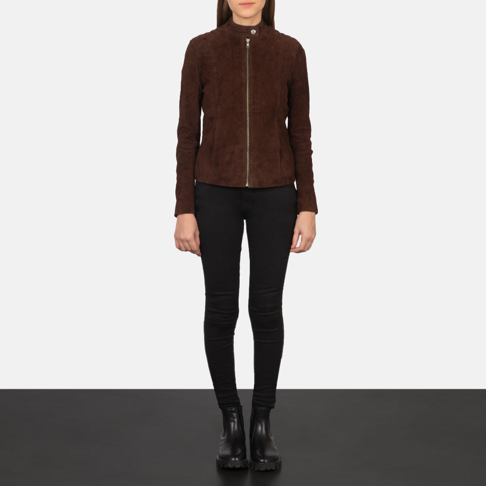 Kelsee Veste Motard en Cuir pour Femme – Vue produit alternative 3